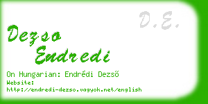 dezso endredi business card